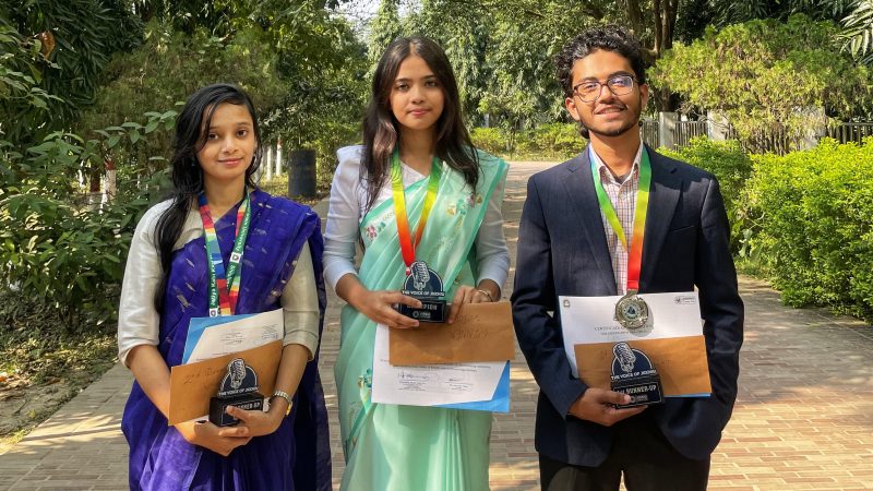 জাককাবইবি ক্যারিয়ার ক্লাবের পাবলিক স্পিকিং প্রতিযোগীতায় সেরা তিনে আশকা, মুকিত, তাবাসসুম 