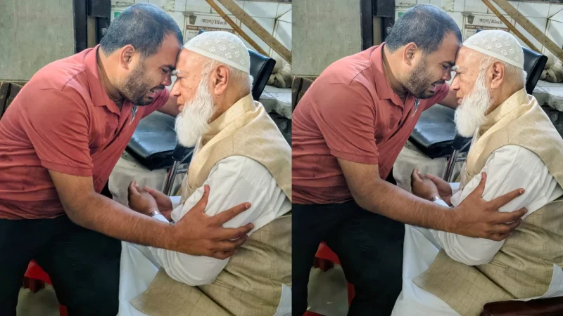 জামায়াত আমির জড়িয়ে ধরে কান্নায় ভেঙে পড়লেন হাদির বড় ভাই