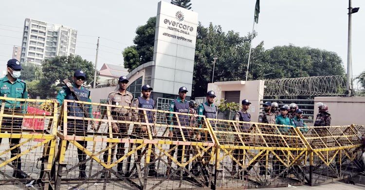আজও এভারকেয়ার হাসপাতালে কড়া নিরাপত্তা