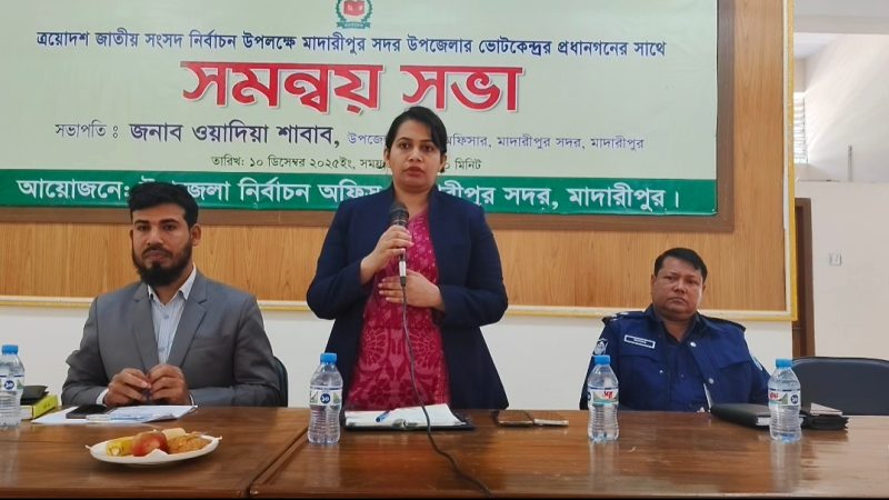 মাদারীপুরে ভোটকেন্দ্রের প্রধানগনের সাথে সমন্বয় সভা 